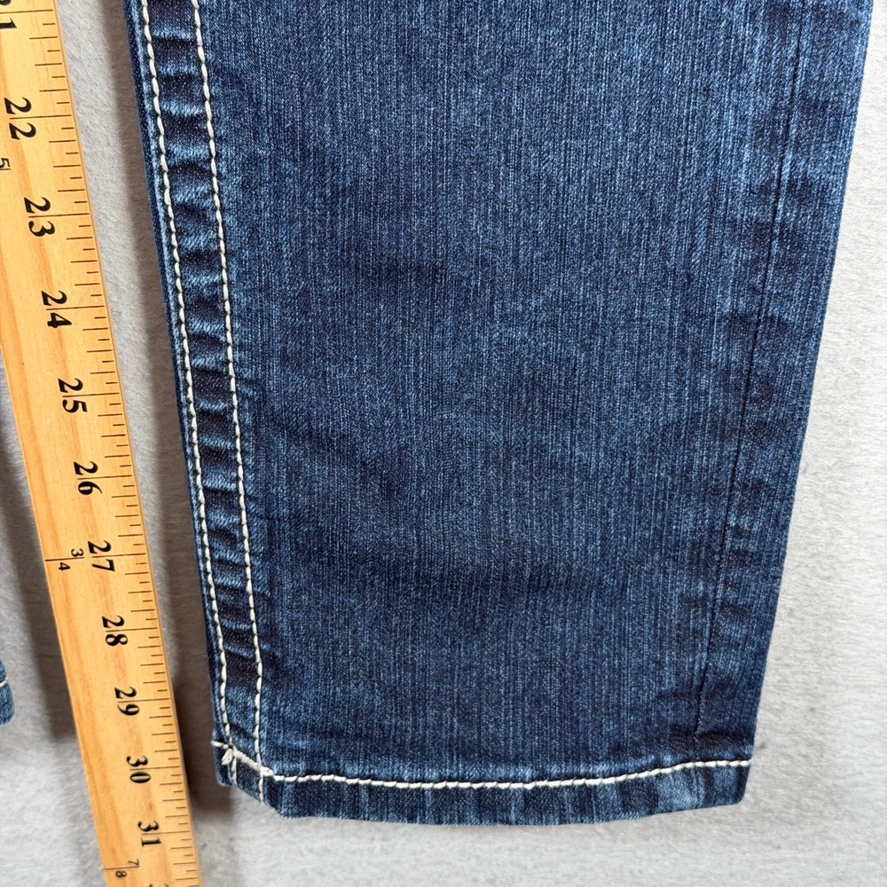 Miss Me Signature Skinny Jeans Dark Wash Thick Stitch Embellished JS5014S58 31 - Picture 6 of 16